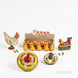 Group of Lithographed Tin Toys