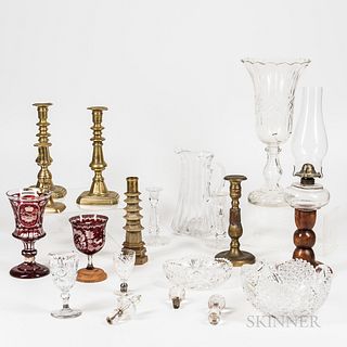 Group of Glass and Metal Make-do and Repaired Items