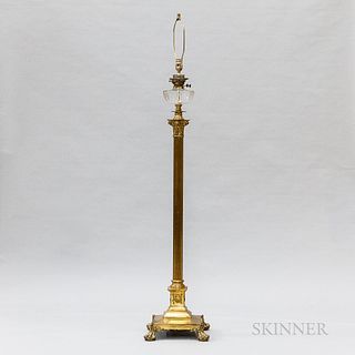 Harrods Classical-style Brass and Glass Columnar Fluid Floor Lamp
