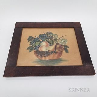 Framed Watercolor Theorem of a Basket of Fruit