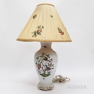 Herend "Rothschild Bird" Porcelain Table Lamp and Shade