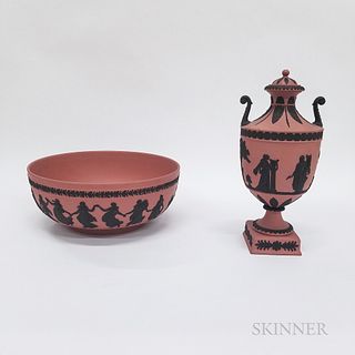 Wedgwood Terra-cotta Covered Urn and Dancing Hours Bowl