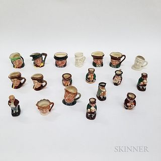 Nineteen Miniature Royal Doulton Character Jugs