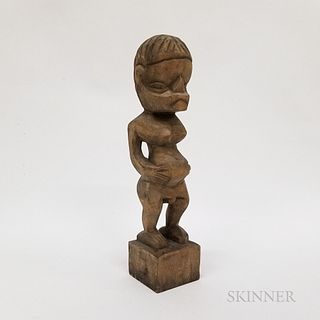 African Carved Wood Fertility Figure