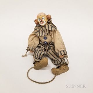 Carved and Painted Clown Doll