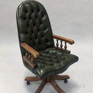 Leather-upholstered Desk Chair