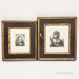 Two Framed Dutch 17th Century-style Engravings