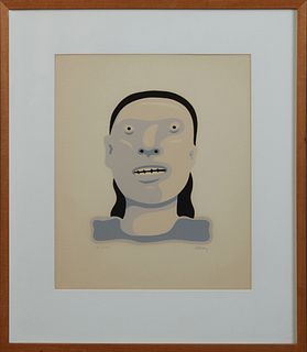 Robert Gordy (1933-1986, Louisiana), "Female Head," 20th c., silkscreen in colors, 41/300, pencil numbered lower left margin, pencil signed lower righ