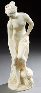 After Etienne Falconet (1716-1791, French), "The Bather," 20th c., cast marble figure,
