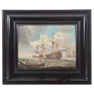 Ludolf Backhuysen I. Dutch Vessels at Harbor, oil