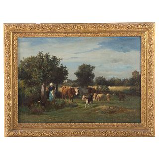 Constant Troyon. Landscape with Livestock, oil