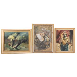 Lenard Kester. Three Assorted Works, Framed