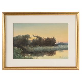 Milne Ramsey. Marsh at Sunset, watercolor on paper