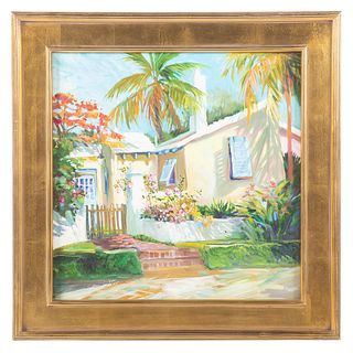 Diana Gessler. "Early Bermuda Cottage," oil