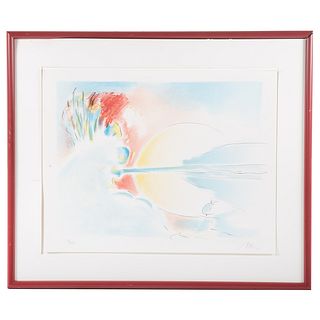 Peter Max. Psychedelic Landscape, lithograph