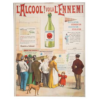 Frederic Christol. Vintage Anti-Absinthe Poster