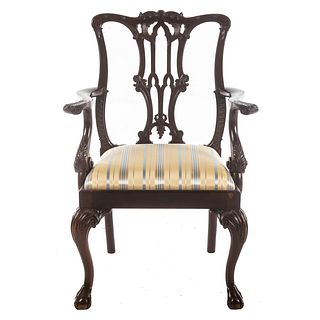 Chippendale Style Mahogany Arm Chair