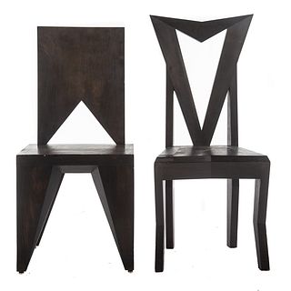 Two Cubist Style Side Chairs