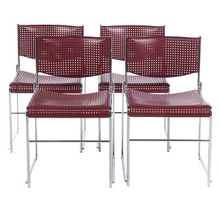 Four 33M Stacking Chairs by Emeco Industries