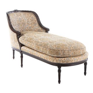 Louis XV Style Carved Wood Chaise Lounge