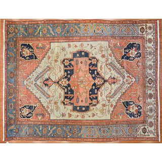 Rare Antique Serapi Carpet, Persia, 10.4 x 13.1
