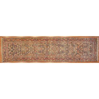 Antique Malayer Runner, Persia, 3 x 13.4
