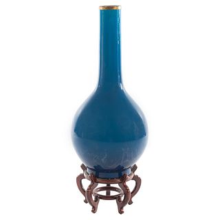 Large Chinese Blue Monochrome Porcelain Vase