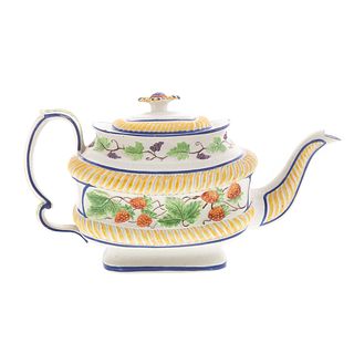 English Salt Glaze Stoneware Teapot