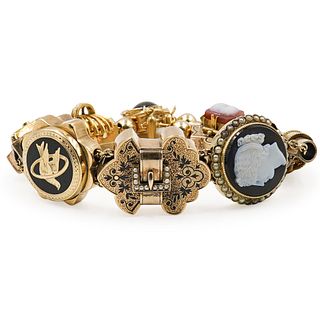 14k Gold Watch Fob "Slide" Bracelet