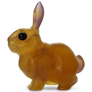 Daum Pate De Verre Rabbit Figurine