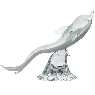 Elio Raffaeli (Italian b.1936) Oggetti Murano Glass Dolphin
