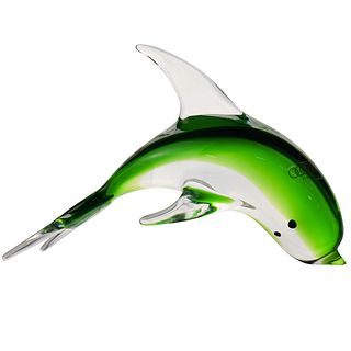 Oggetti Murano Green Dolphin