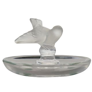 Lalique Crystal Sparrow Ring Dish
