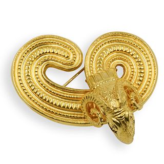 Greek 18k Gold Ram Brooch