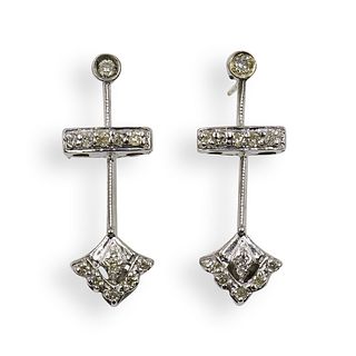 Pair Of 14k Gold and Diamond Earrings