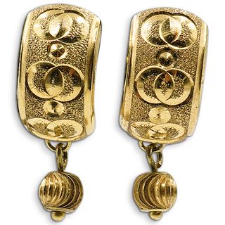 Pair Of 18k Gold Drop Earrings