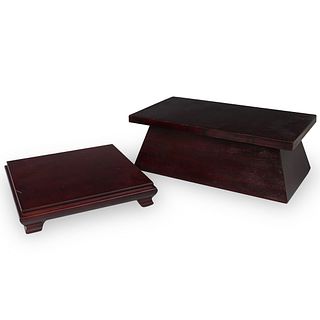 (2 Pc) Chinese Rosewood Pedestals