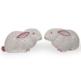 (2Pcs) Tiffany & Co Porcelain Rabbit Piggy Banks