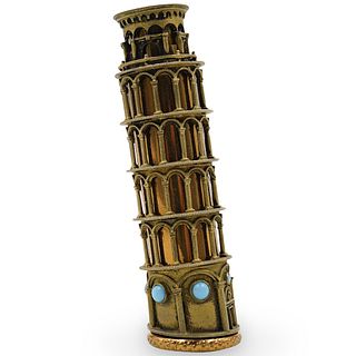 Silver Leaning Tower Of Pisa Lipstick Case
