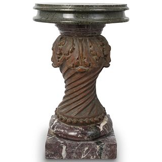 Antique Marble & Composite Pedestal