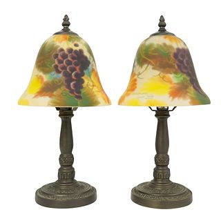 Glynda Turley Reverse Painted Glass Lamps