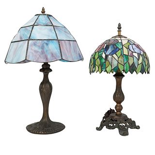 (2 Pc) Stained Glass Table Lamps