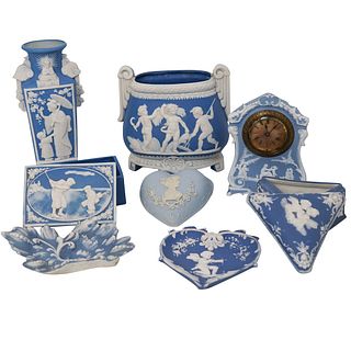 (8 Pcs) Collection of Blue Jasper Decorative Items