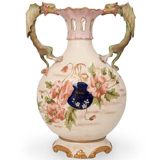 Alfred Stellmacher Dragon Handle Porcelain Vase