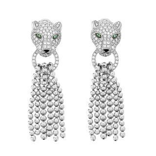 Diamond and 18K Panther Earrings