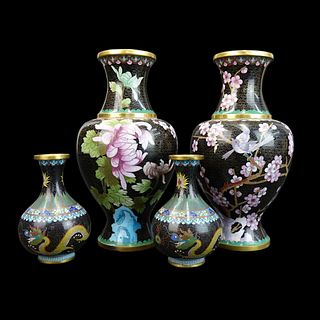 4 Chinese Cloisonne Vases
