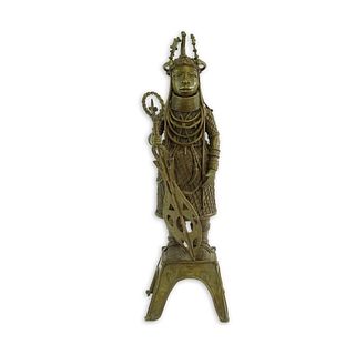 20th C. Benin, Nigeria Brass Standing Figure
