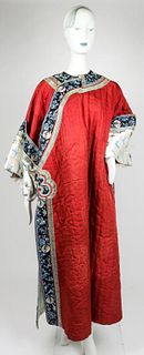 Chinese Qing Antique Silk Quilted Robe Changyi