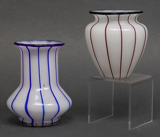 Michael Powolny for Loetz Opaline Glass Vases, 2
