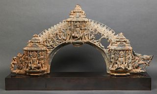 Rajasthani Indian Schist Archway Fragment, 12th C